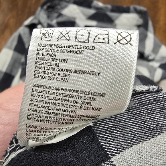 Women's Y2K Fox Black & Gray Flannel Snap Front Long Sleeve Top | Size XS - Picture 11 of 11